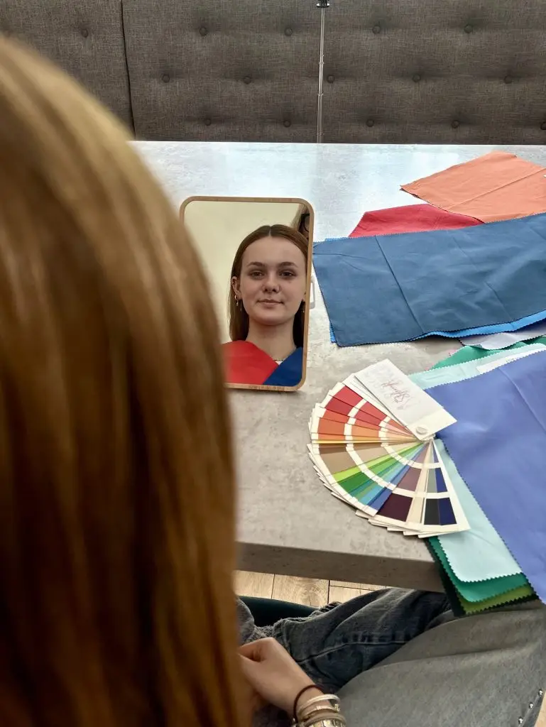 Picture of a daughter exploring colours